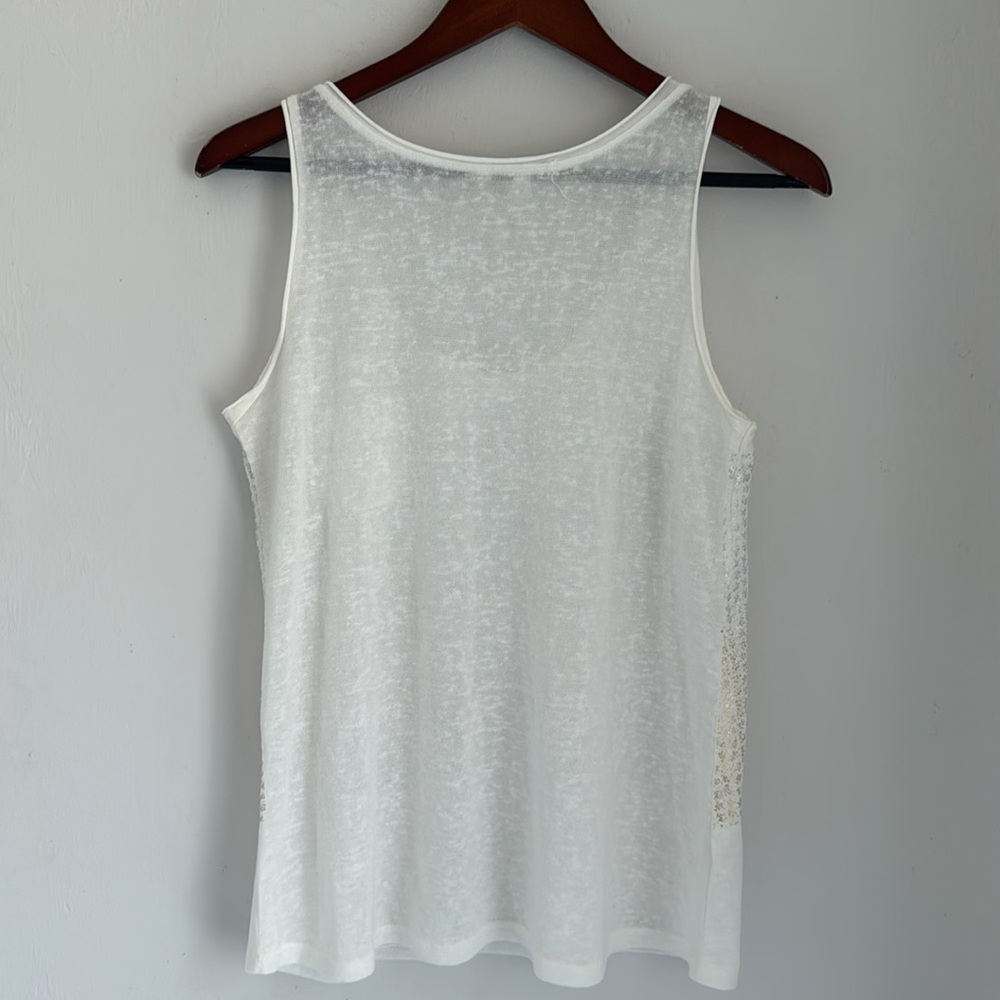 Tempo Paris White and Silver Tank Top - Picture 7 of 9